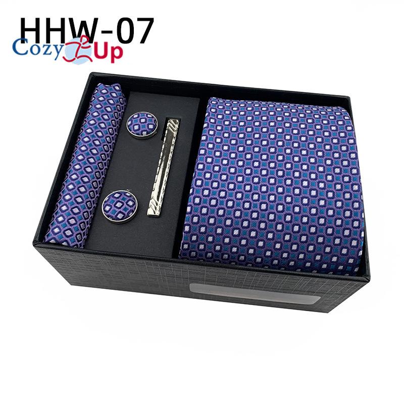 Cozy Up Set 6 piese Cravată pentru bărbați Paisley, inclusiv cravată pătrată eșarfă manșetă agrafă cutie cadou