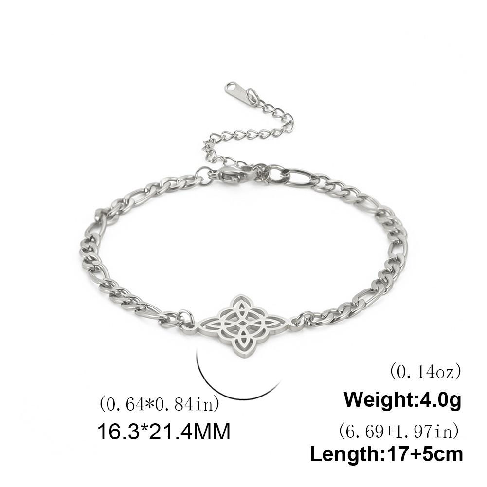 Cazador Witch Knot Wax Rope Bracelet for Women Stainless Steel Amulet Wicca Charm Bracelets Witchcraft Jewelry Birthday Gift New