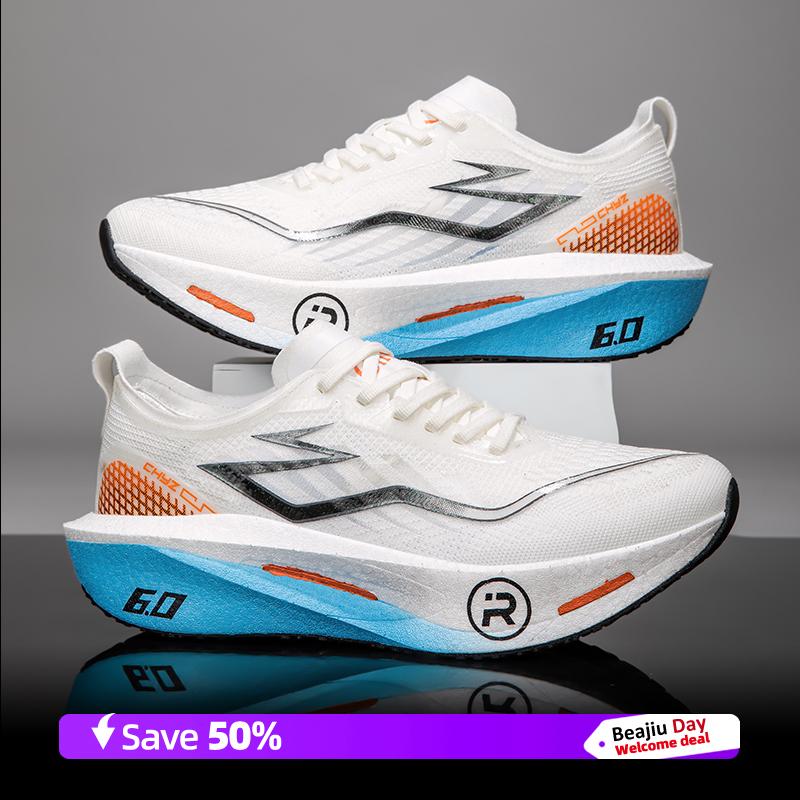 

Men Running Shoes Carbon Plate Marathon Speciality Sports Breathable Lightweight Women s Comfortable Nonskid Leisure Sneakers 38 білий