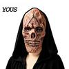 Dark Atmosphere Cosplay Scary Halloween Masque, Horror Full Face Latex Masque Breathable for Costume, Party, Haunted House Prop Realistic Skeleton