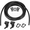 ACROPIX Front Windshield Washer Hose Kit Fit for Ford F250 with 3 Meter Washer Fluid Hose 12 Pcs Hose Connectors - Pack of 15 Black