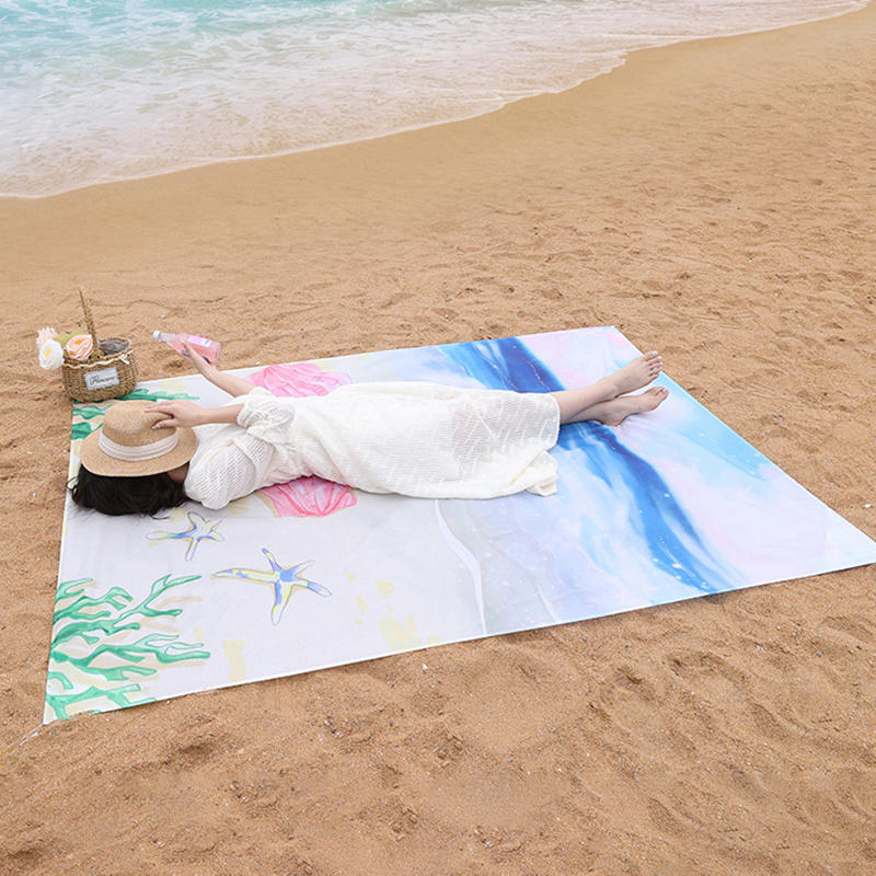 Large Foldable Beach Blanket Waterproof Sandproof Beach Mat Outdoor Picnic Mat for Travel Hiking Camping