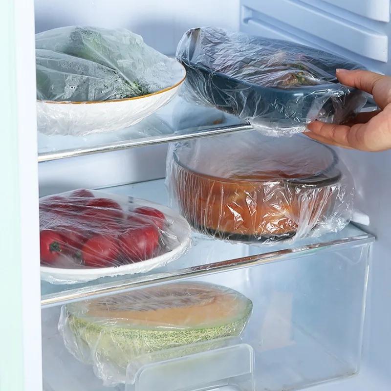 10-500 buc capace alimentare de unică folosință, capace elastice din plastic pentru alimente, pungi de împachetat, pungă pentru frigider, păstrare proaspătă, pentru fructe și legume