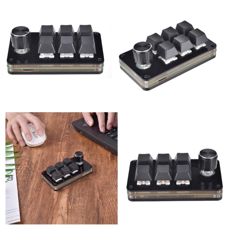 Macro Keyboard Programming Keypad 6 Key 1 Knob Mechanical Keyboard  Button Pad For Hot Swap Gaming Y Keypad