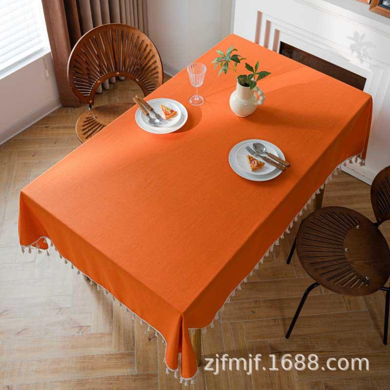 Cloth Dad Solid Color Cotton And Linen Wind Flow Su Tablecloth Household Rectangular Dining Table Cloth Coffee Table Cloth Direct Supply