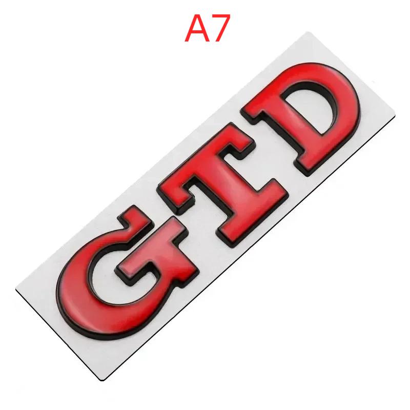 3D Metal GTD Logo Emblem Badge Car Front Grill Rear Trunk Sticker For  PO/LO G/lf 4 5 6 7 7 MK2 MK4 MK5 MK6 MK7 MK8