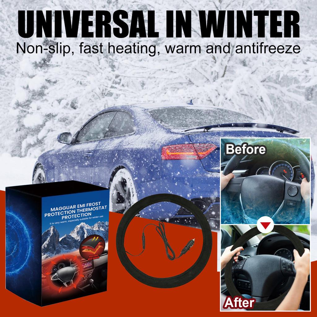 Leather Steering Wheel Cover Fast Heating Adapt Fit Car Steering Wheel Cover Against Slip Soft Fabric for Vehicle
