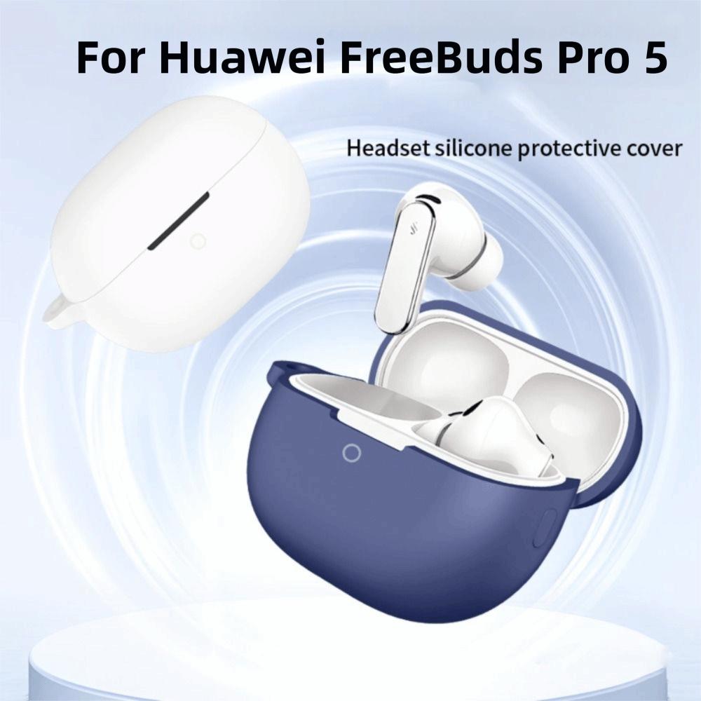 Szilikon Fülhallgató Tok Karabinnal Cseppálló Bluetooth Fejhallgató Fedél Porálló Színes Hua Wei FreeBuds Pro 5-höz