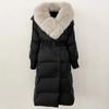 OFTBUY Winter Jacket Women Long Natural Real Raccoon Fox Fur Collar White Duck Down Coat Belt Thick Warm Casual Outerwear