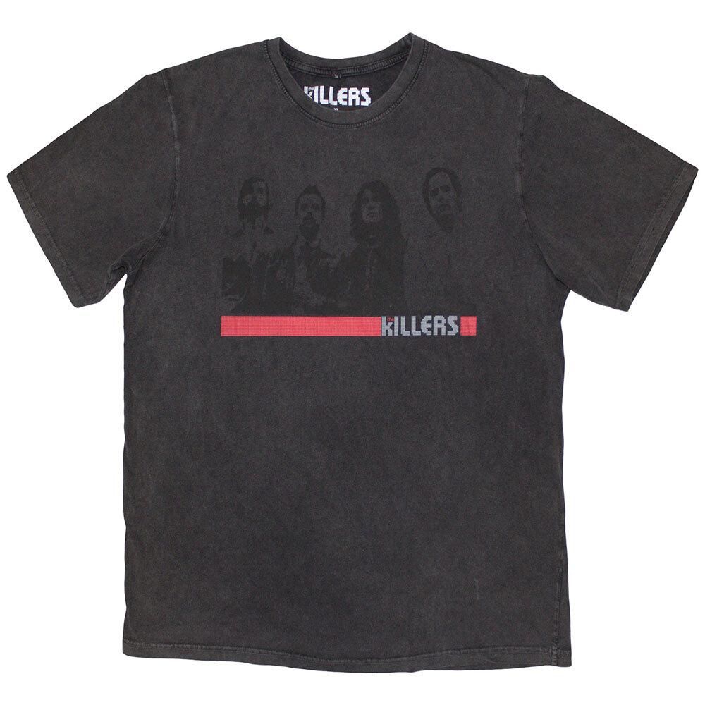 The Killers Unisex Stone Wash T-Shirt: Band Photo Mono (Large) M