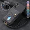 Wristband Wallet Case for iPhone Samsung Xiaomi Google PU Leather Stand Holder Card Slots Phone Cover