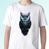 Owl Kids Boys T-Shirt Tee Bird Top Animal Fantasy Art Gift S S Kids Baby Sizes