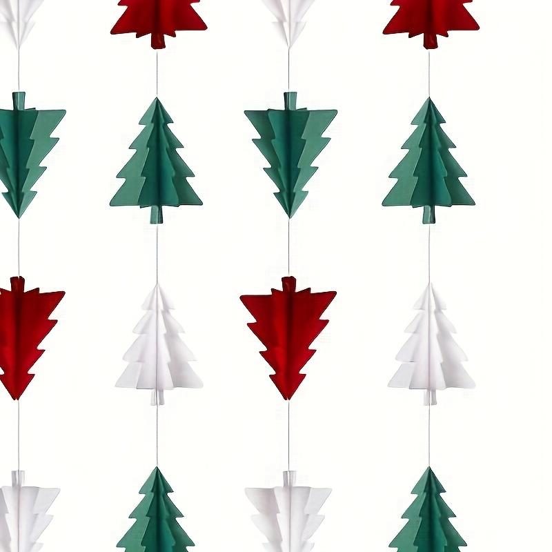 118.11inch 3D Christmas Tree Paper Art Tassels - Festive Ceiling & Room Decorations, Christmas Tree Pull Flags, Christmas Decor