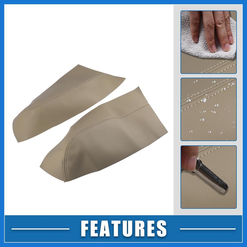 Car Rear Door Panel Armrest Cover Interior Door Trims for Honda Pilot 2009-2015 Beige 1 Pair Auto Accessories