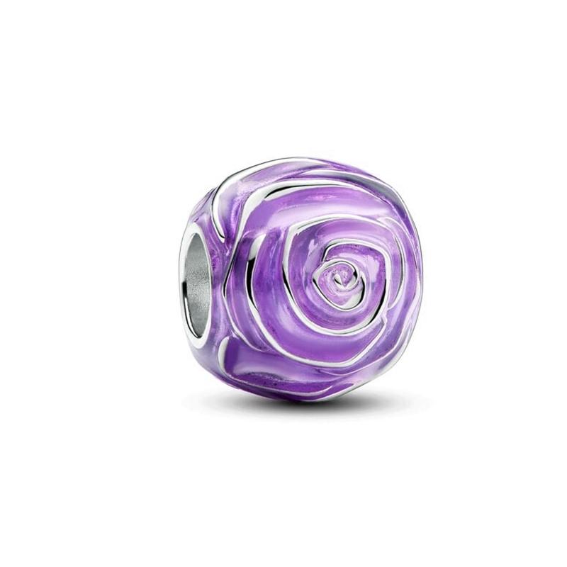 Doe-het-zelf Dames Sieraden Cadeaus Roze Paarse Serie Charms Glinsterende Oneindigheid Harten & Sterren Lavendel Bloemen Kralen Passend op Originele Armband