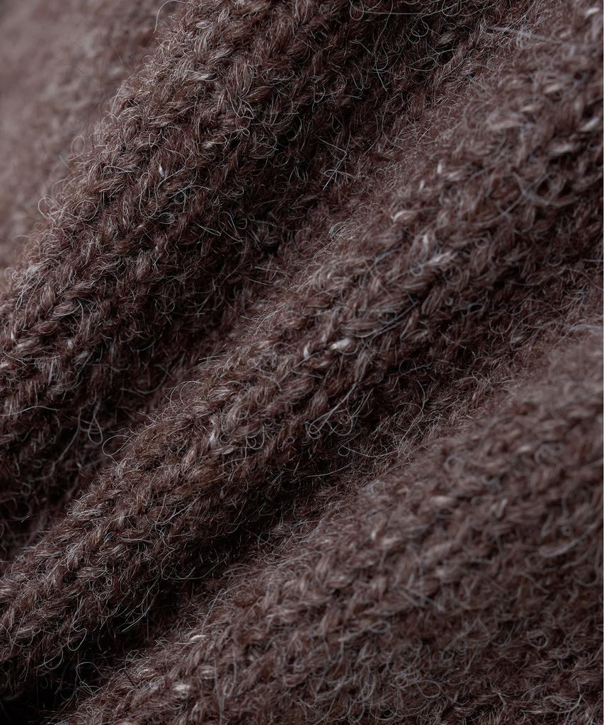 BLOND9 Grace Wool Rib Knit Sweater_Brown