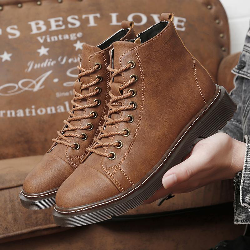 Lässige Herrenstiefel 2024 Trend Handgefertigt Jugend Schnürstiefel Arbeitsstiefel Outdoor Wandern Winter Paarstiefel 35-48 Große Größen