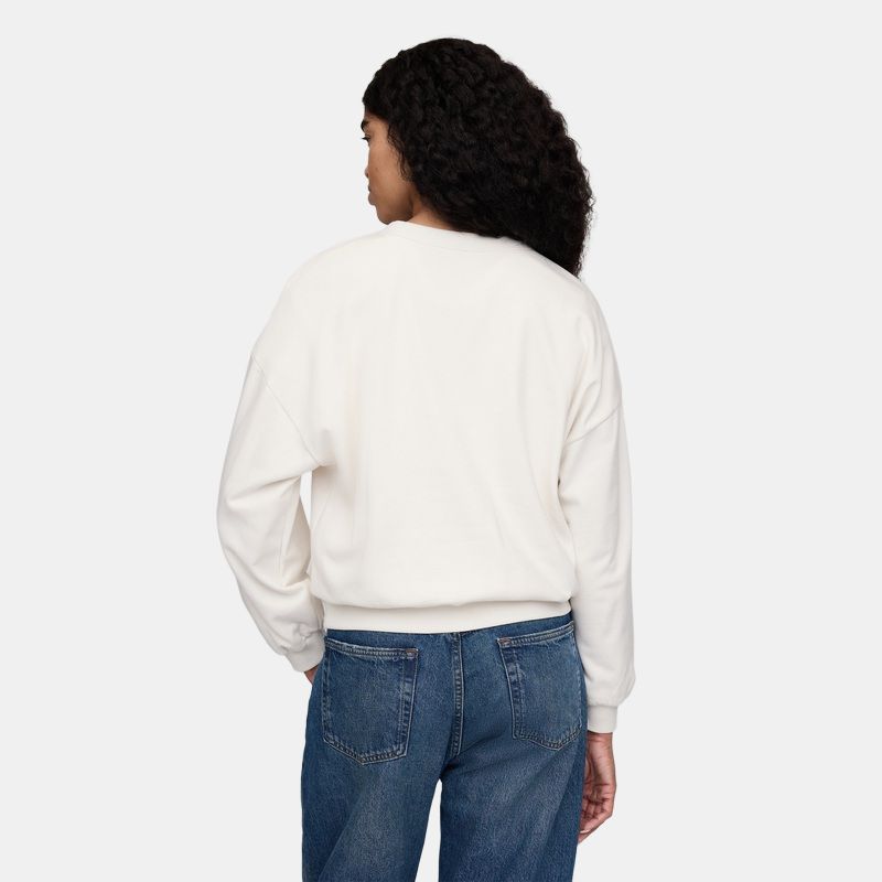 Gap Cherry Blossom Logo Pattern Drop Shoulder Loose Pullover Sweatshirt Women sweatshirt 740920