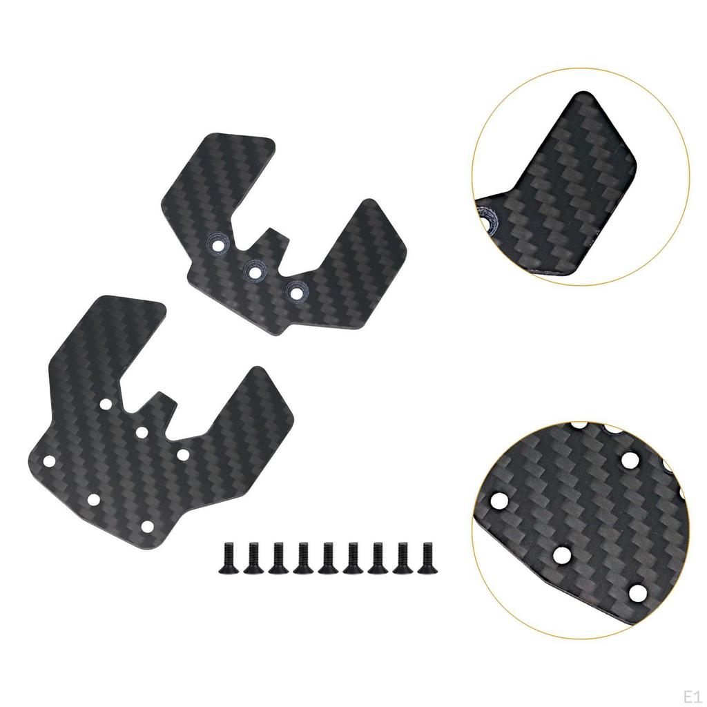2 Pieces Skid Plate Carbon Fiber Sturdy Fittings Black Compatible RC Car Part Replace Parts Easy