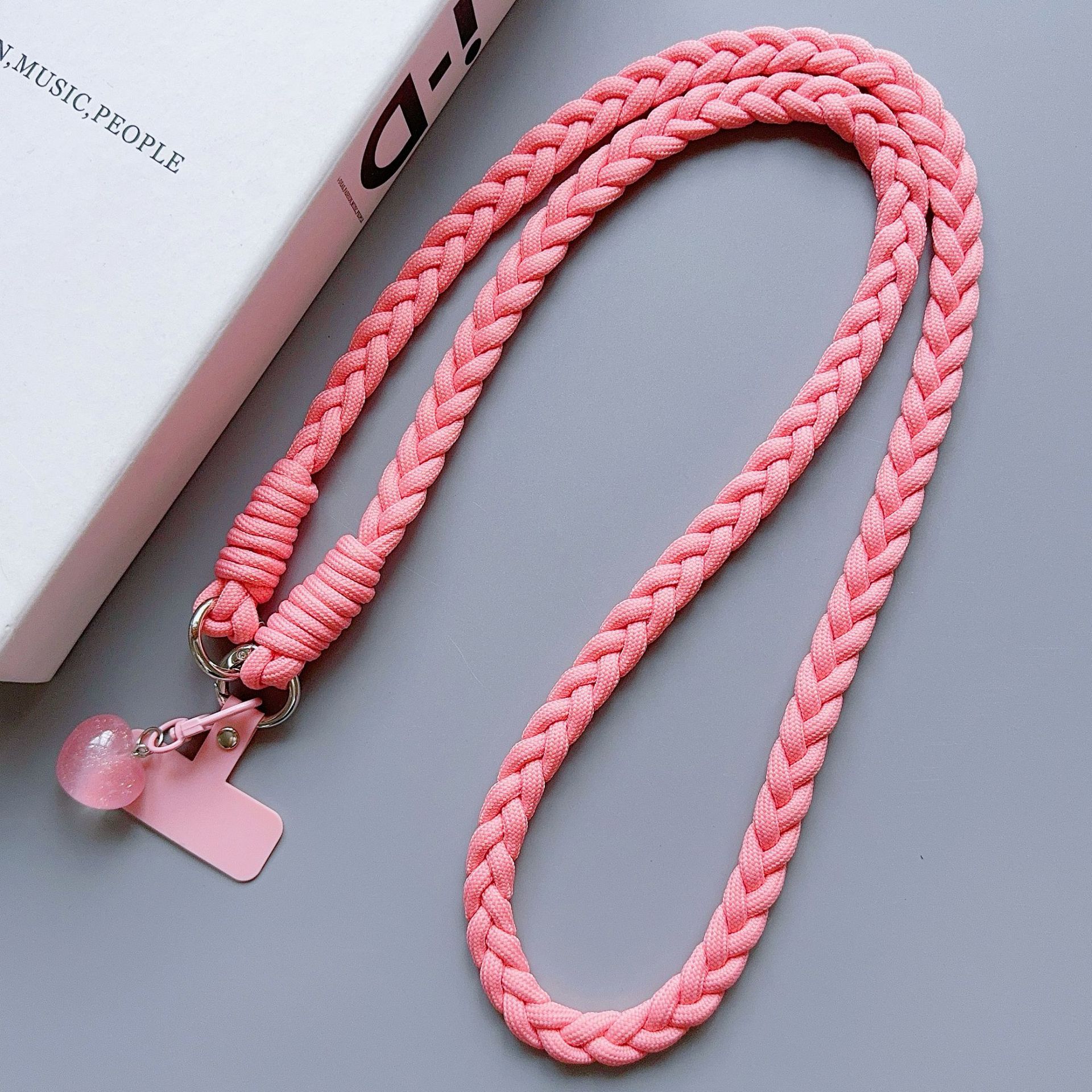 

Mobile Phone Lanyard Fashion Creative Colorful Braided Crossbody Strap Universal Anti-Loss Durable Shoulder Rope Pendant розовый
