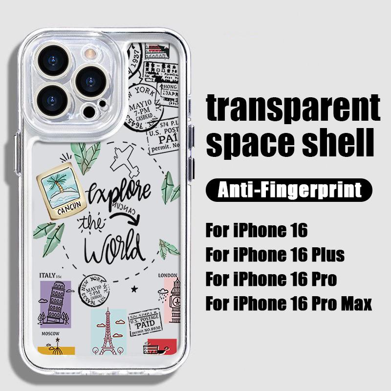 For iPhone 16 Pro 15 Pro Max 14 Plus 13 12 11 Phone Case Heart Pattern Clear Soft Silicone Slim Shockproof Transparent Lens Protection Bumper Cover
