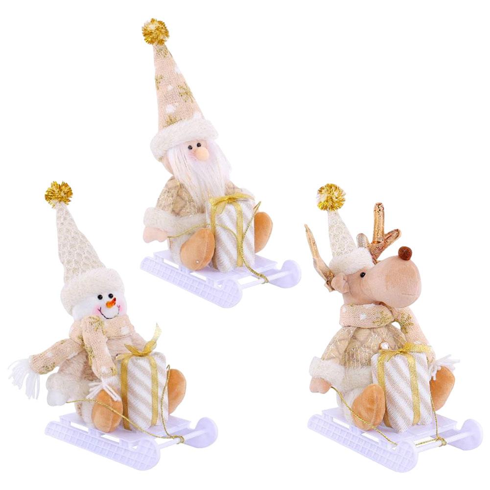 Ozdoby Świąteczne Uroczy Święty Mikołaj Bałwan Renifer Sanie Dekoracja Świąteczny Wystrój Domu