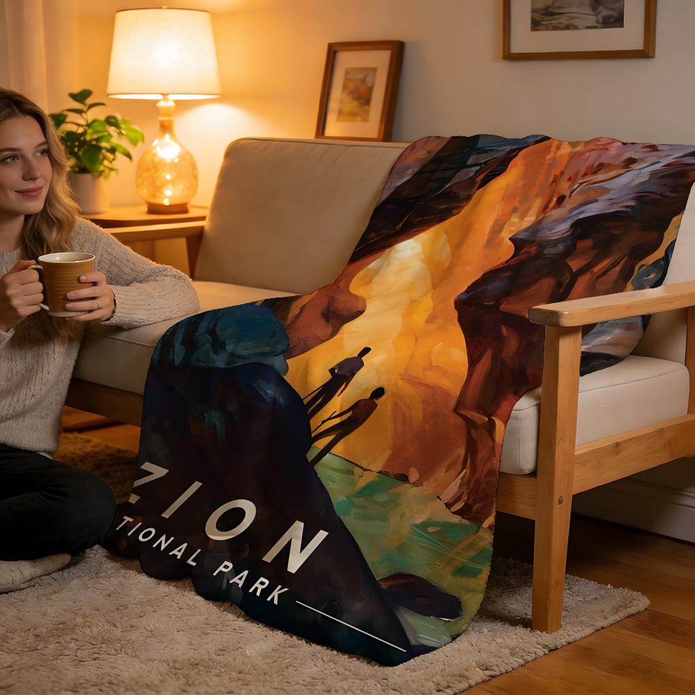 Zion National Park Throw High-Density Short Plush Blanket Soft For Sofa Air-Con Room.