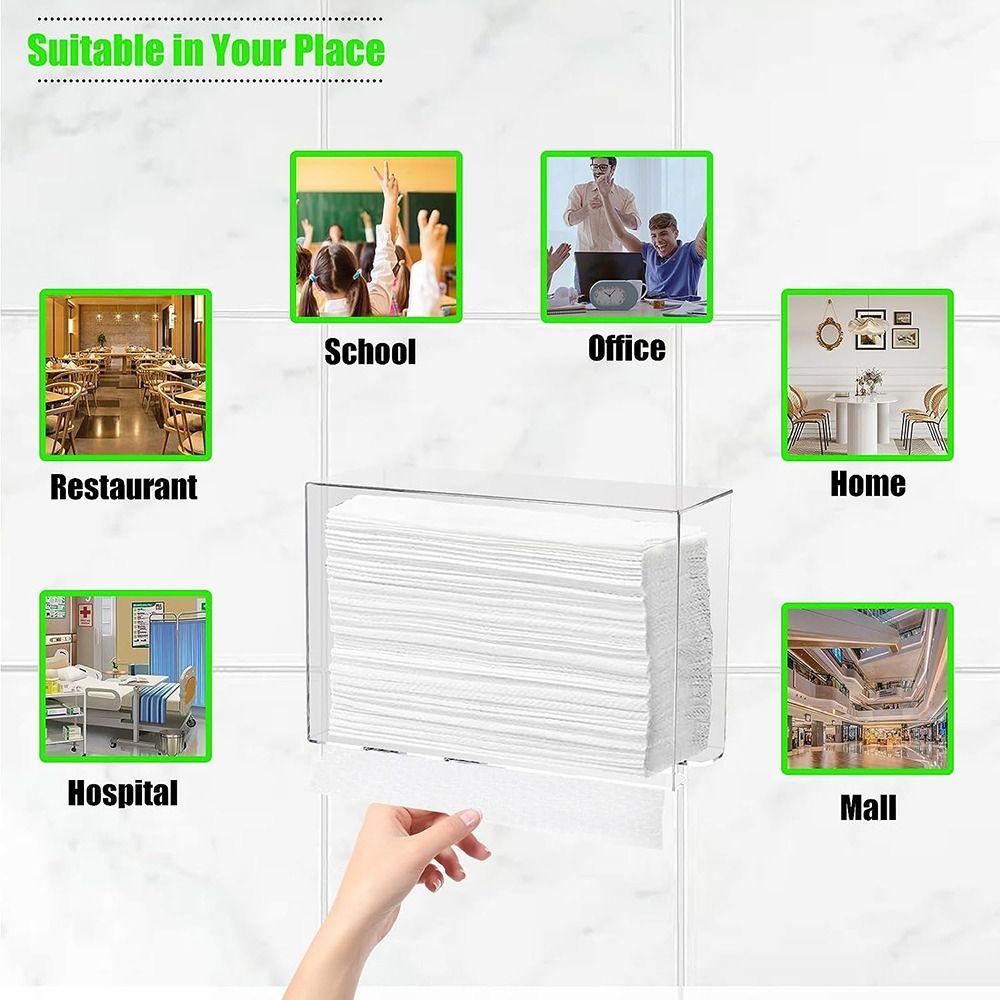 Clear Paper Towel Dispenser Acrylic Hand Tissue Napkins Box Folded Paper Towel Holder Commercial