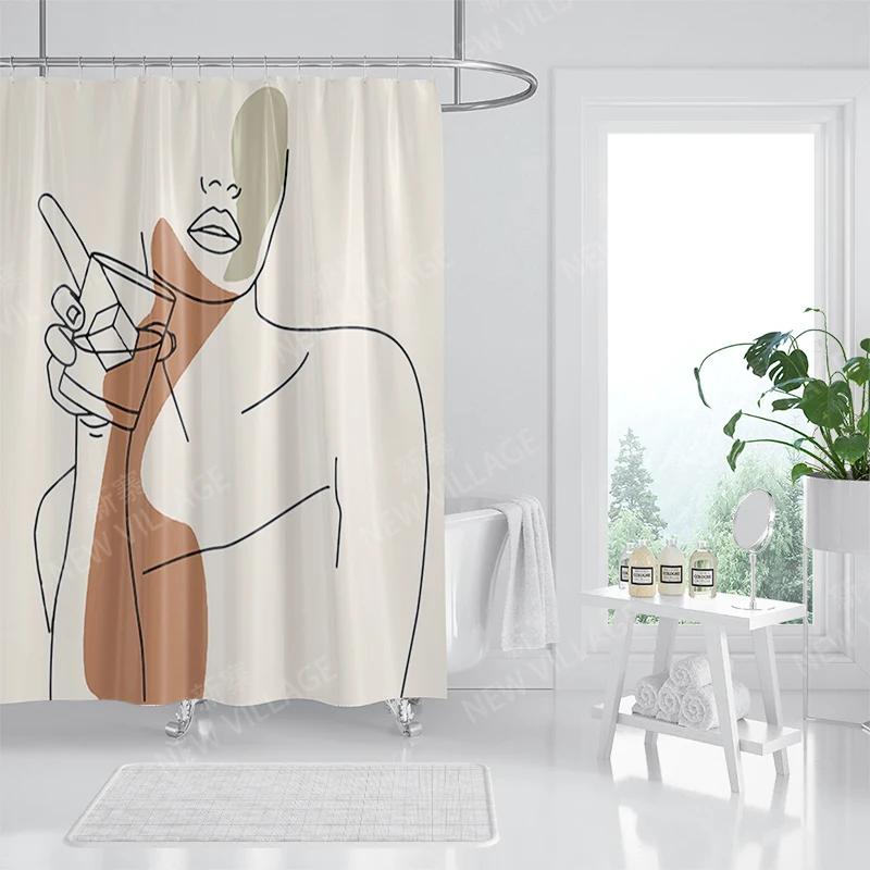 Vodotěsný látkový sprchový závěs Koupelnové závěsové doplňky 180x200 Koupelnový závěs do sprchy 240*200 severský boho dekor 240x200