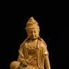 Solid woodGuanyin Buddha Bodhisattva Character Figurines Home Room Office Wealth Luck Feng Shui Decor Wood Carving Buddha Statue