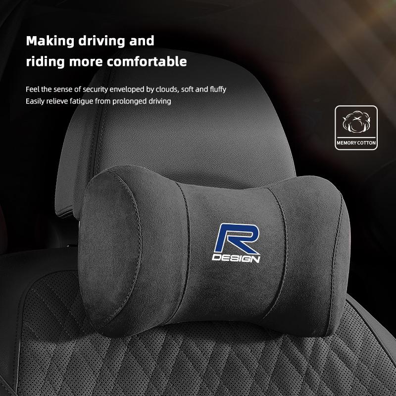 Car Seat Suede Memory Cotton Neck Pillow Headrest For Volvo Xc60 Xc90 V40 V60 S60 V50 V90 S80 C40 XC40 V70 XC70 C30 C70 Rdesign