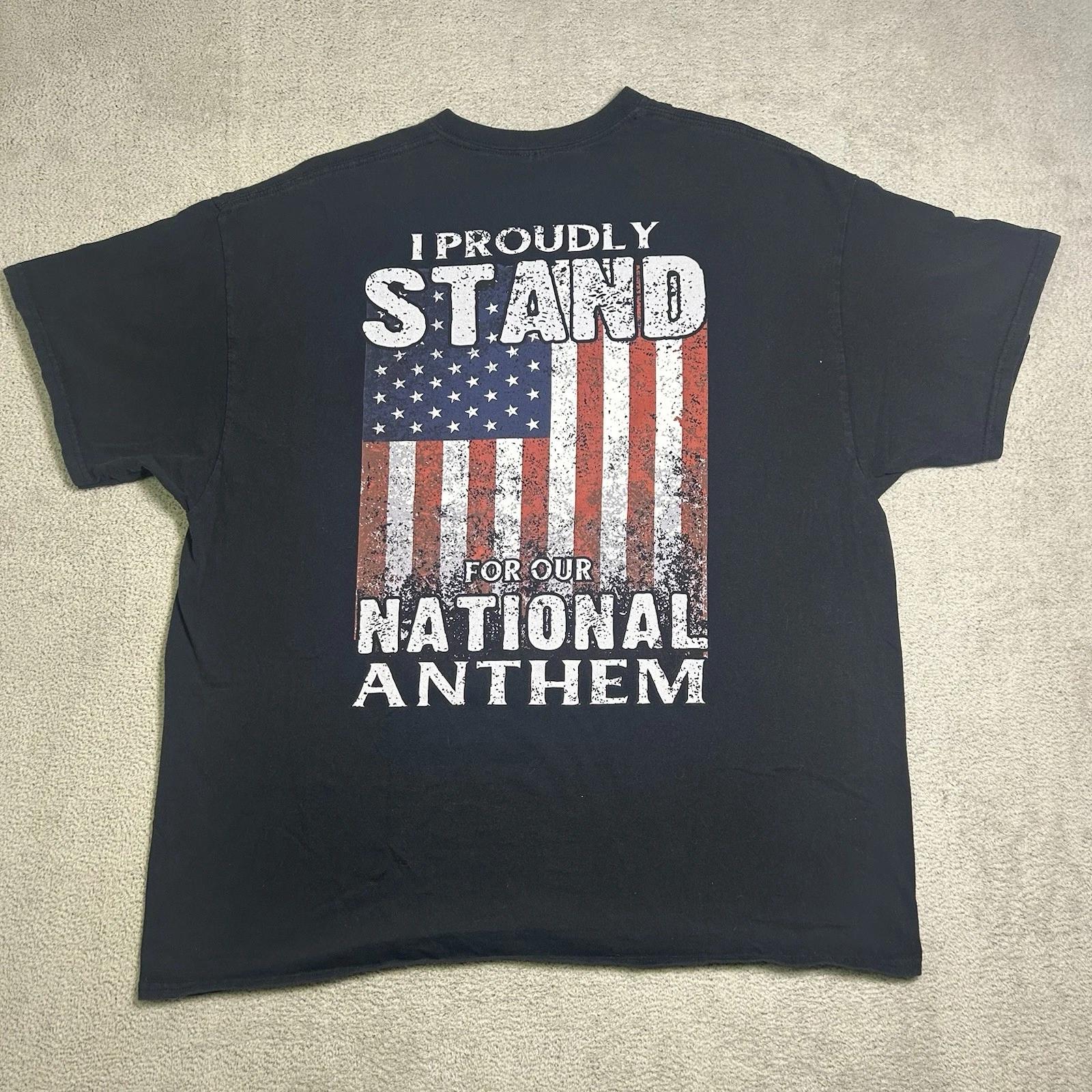 Skull Society T Shirt Men’s XL Black Graphic I Proudly Stand For National Anthem M