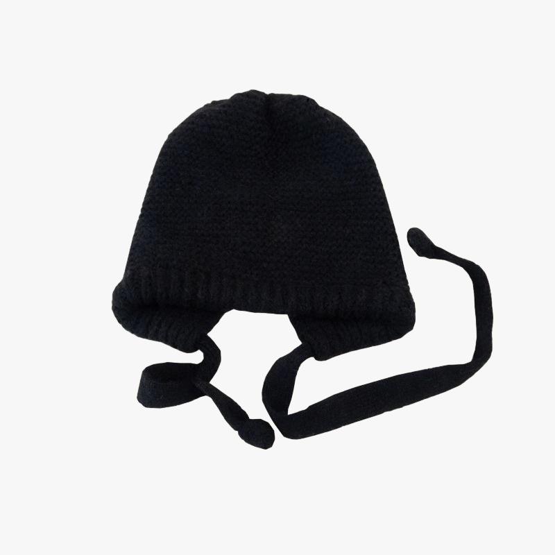 Korean Style Fashion Bag Head Hat for Women In Winter New Style Tied Warm Knitted Hat High End Cold Proof Versatile Ear Protection Hat Trendy