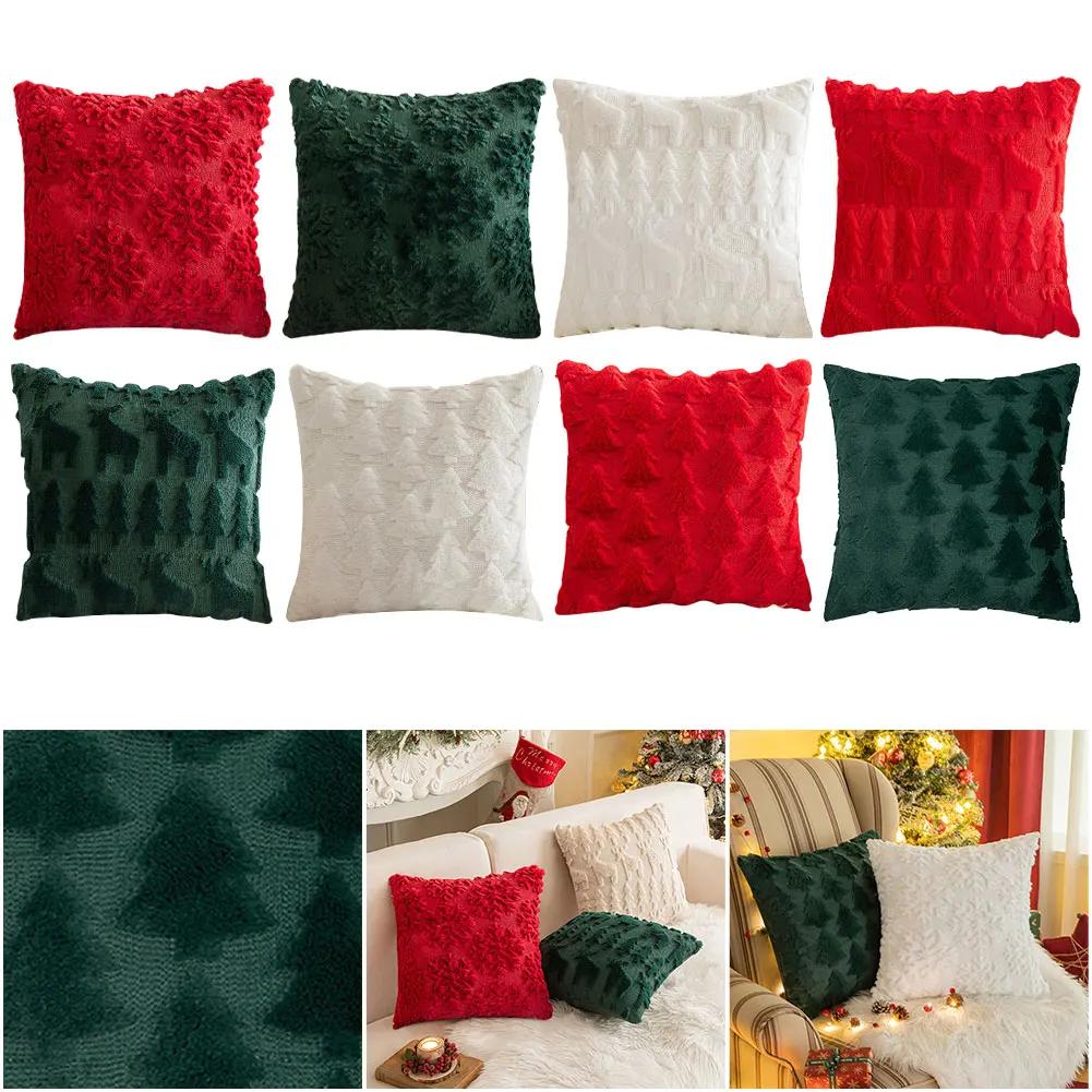 Christmas Pillow Covers Christmas Decor Soft Plush Pillowcase Couch Cushion Case Winter Holiday Decor For Home 45x45cm