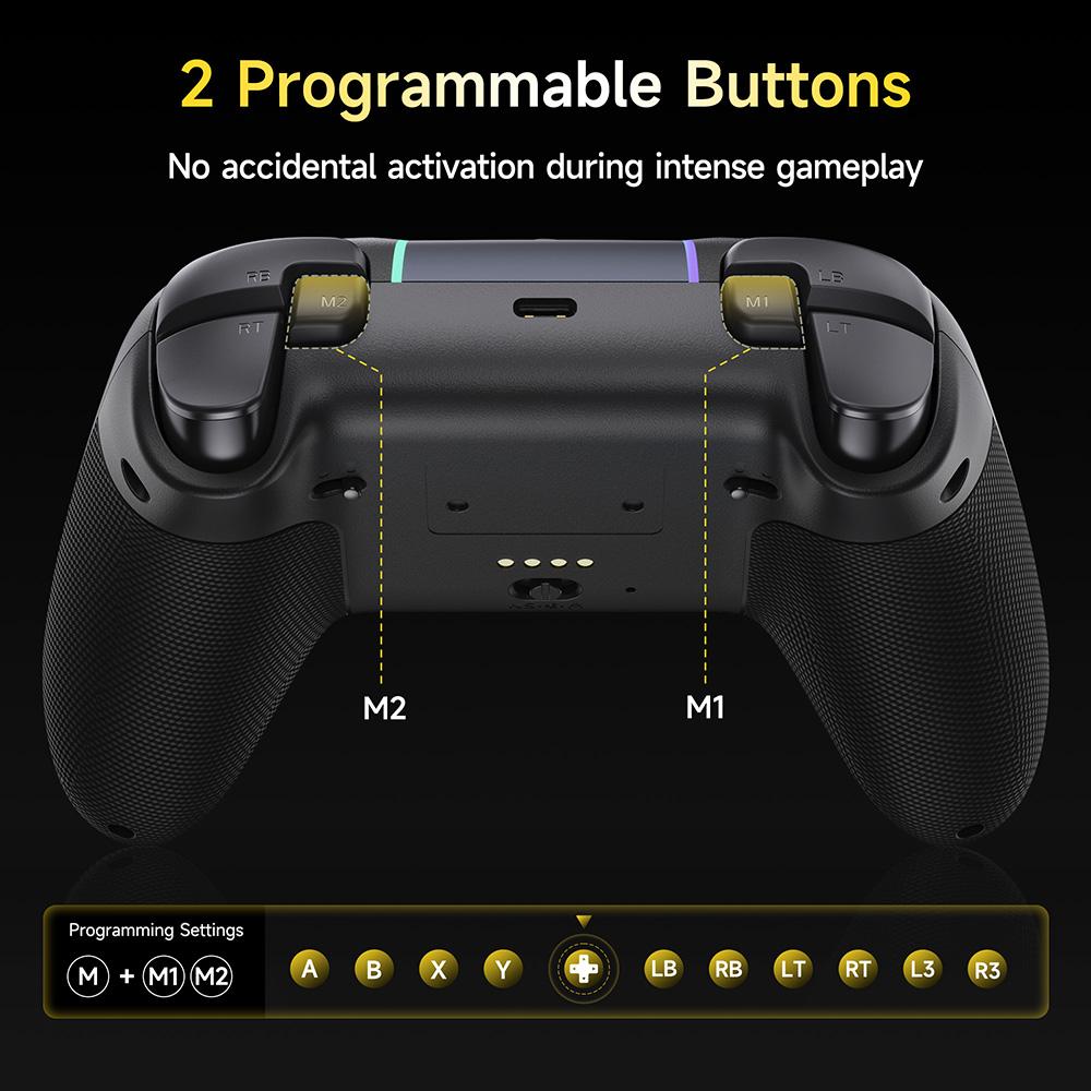 Wireless Gamepad PC Controller Compatible with PC/Switch/Phone/Steam/TV, Dual Rumble Motors, Impulse Triggers