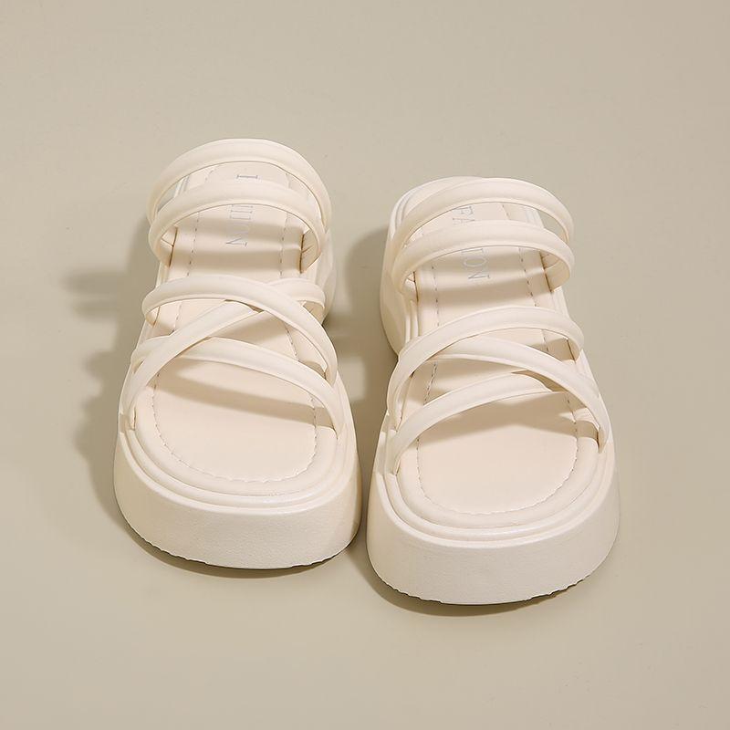 

Versatile word with sandals women s outer wear summer new open-toed thick-soled heightening beach 35