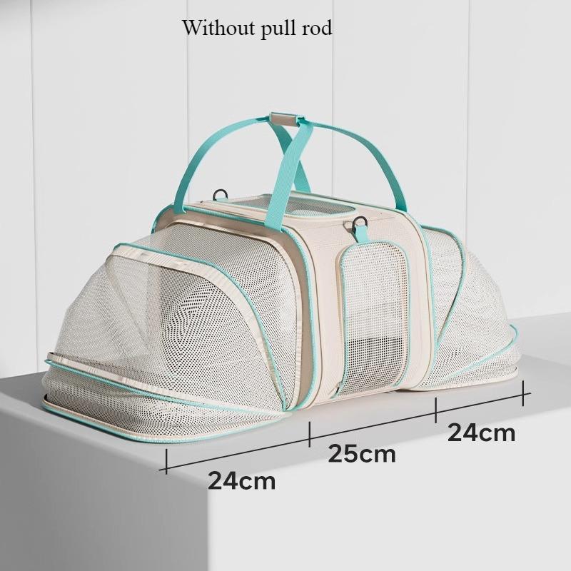 Good-looking Kitten Transport Case with Pull Rod Breathable Pet Trolley Ventilated Trolley Box Fashionable Travel Cat Backpack