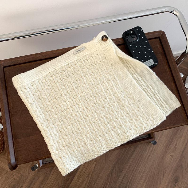 Korean-Style Women's Warm Knit Half Skirt for Autumn Winter