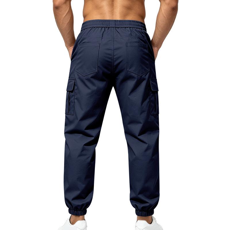 Men's Street-Style Workwear Sport Pants, with Elastic Waistband, Multiple Pocket Design, and A Casual and Fashionable Loose