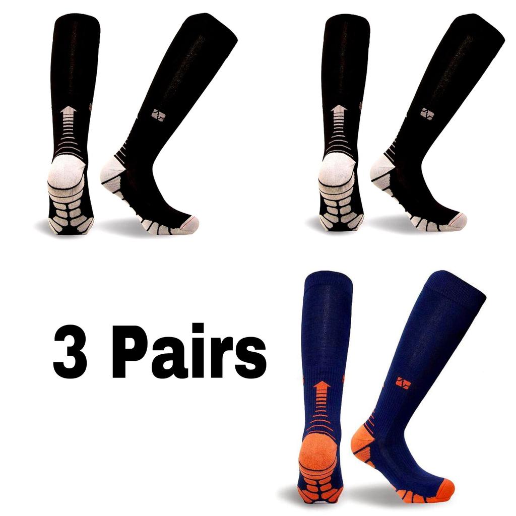 1/3 Pairs Compression Socks Knee High 20-30 Mmhg Fit Medical Edema Diabetes Varicose Veins Running Marathon Sports Socks
