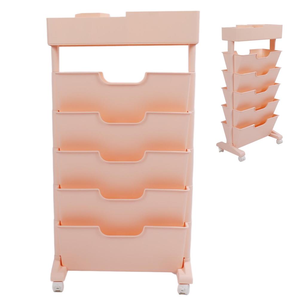 5 Tier Book Rack Multifunctional Removable Bookcase Multilayer Storage Rack for Dormitory Classroom