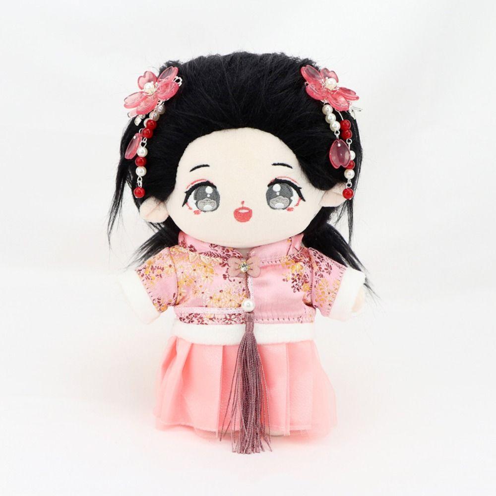 

with Hairpin 20cm Doll Clothes Cloth Dolls Hanfu Skirt Handmade Doll Clothes Kids Girls Toys Style C with headwear