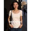 Basic House Damen U-Ausschnitt Kurzarm T-Shirt