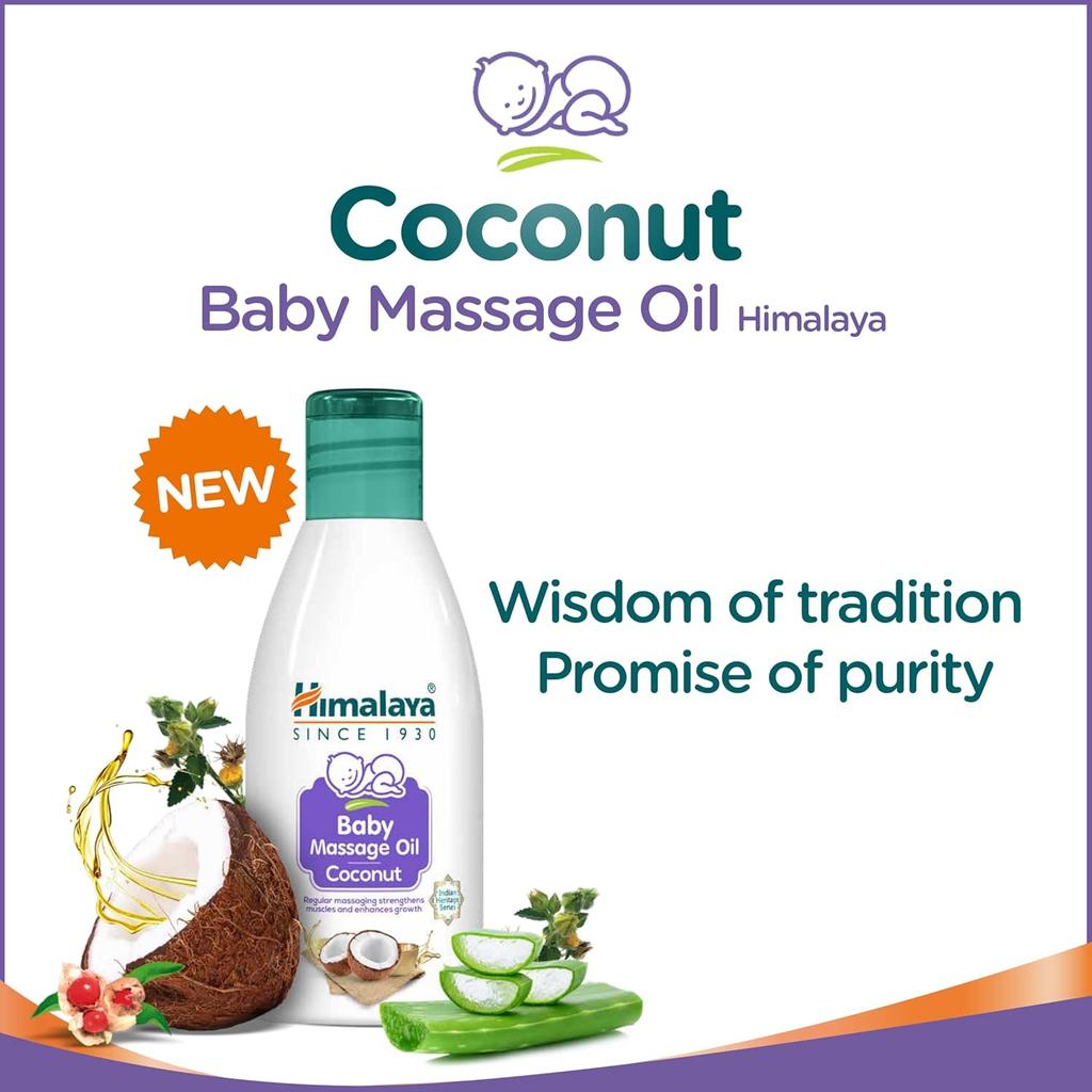 Himalaya Baby Massage Oil Coconut 100 Ml Pack Of 1 For Gentle Nourishing Skin Care