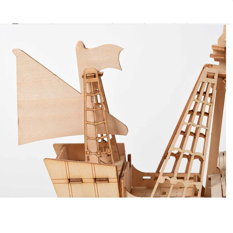 DIY hračky plachetnice 3D dřevěné puzzle hračka sestavení model dřevěné řemeslné sady dekorace na stůl