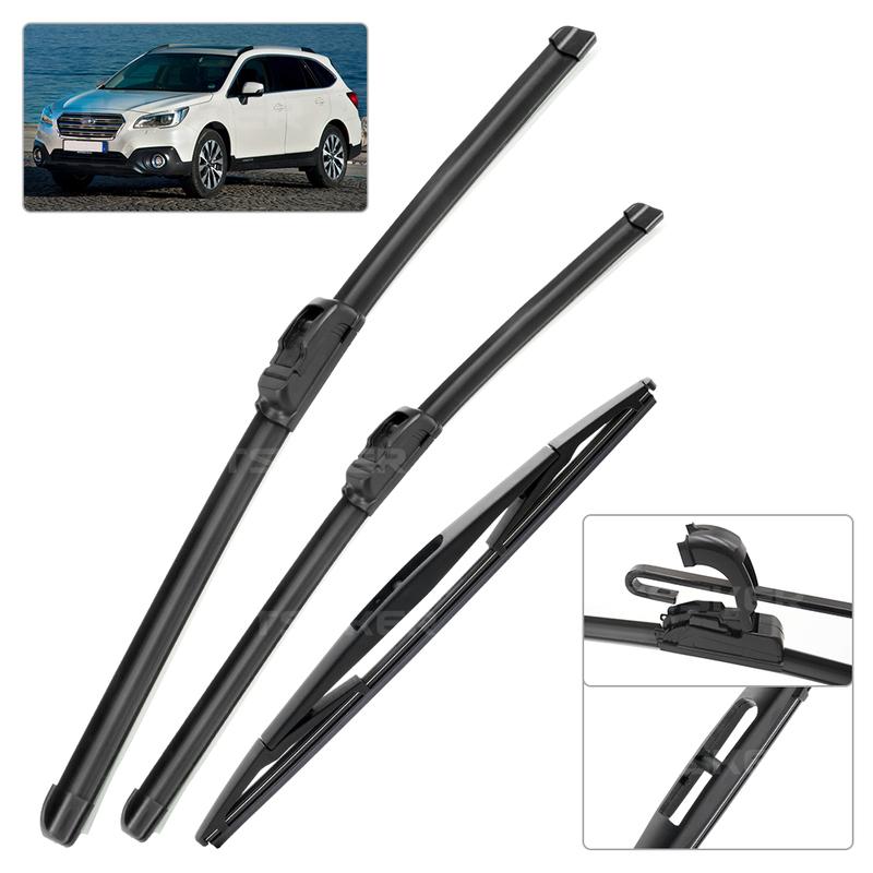 For Subaru Outback MK5 2014- 2015 2016 2017 Wiper Front & Rear Wiper Blades Windshield Windscreen Window Brushes 26"+17"+14"