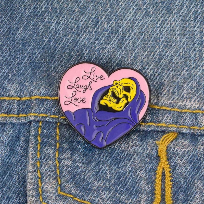 

Love Skull Witch Brooch Badge Clothing Accessories Pins for Backpacks Enamel Pin