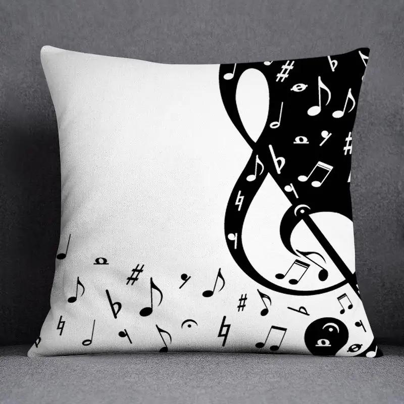 Taie D'oreiller Carrée Avec Motif De Note De Musique JESeries, Housse De Coussin De Bureau, Décoration De La Maison