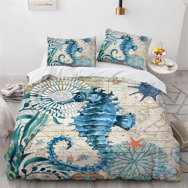 Comforter Sea Turtle Marine Life Theme Bedding Set Cute Sea Animals Ocean Octopus Comforter S For Kids Decor