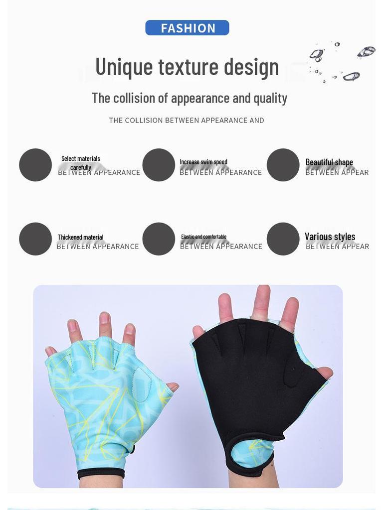 Duck Webbed Fingerless Swimming Gloves - Hand Protection for Paddling & Training